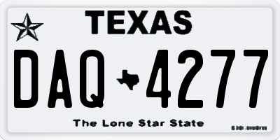 TX license plate DAQ4277