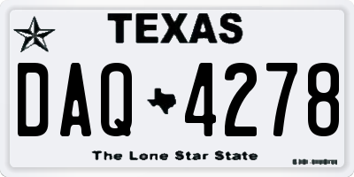 TX license plate DAQ4278