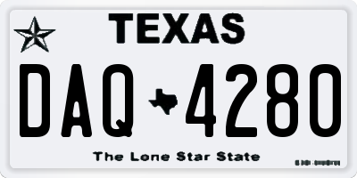 TX license plate DAQ4280