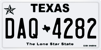 TX license plate DAQ4282