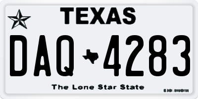 TX license plate DAQ4283