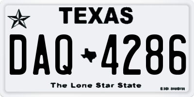TX license plate DAQ4286