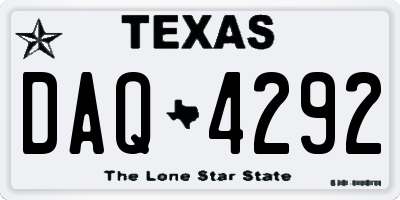 TX license plate DAQ4292