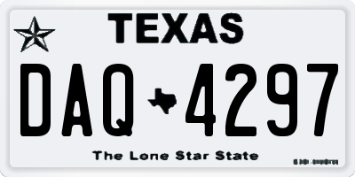 TX license plate DAQ4297