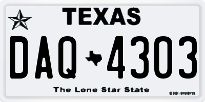 TX license plate DAQ4303