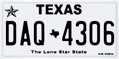 TX license plate DAQ4306