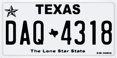 TX license plate DAQ4318