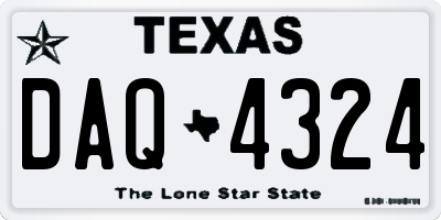 TX license plate DAQ4324