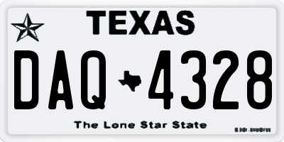 TX license plate DAQ4328
