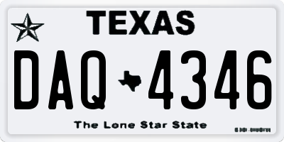 TX license plate DAQ4346