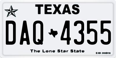 TX license plate DAQ4355
