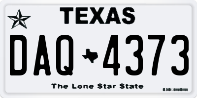 TX license plate DAQ4373