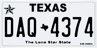 TX license plate DAQ4374