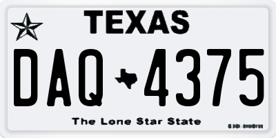 TX license plate DAQ4375