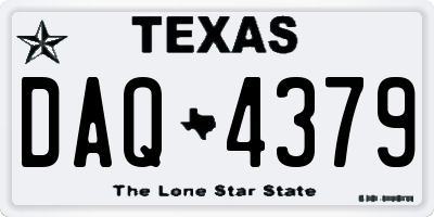 TX license plate DAQ4379