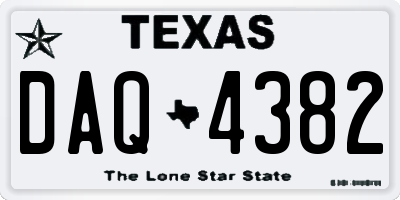 TX license plate DAQ4382