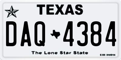 TX license plate DAQ4384