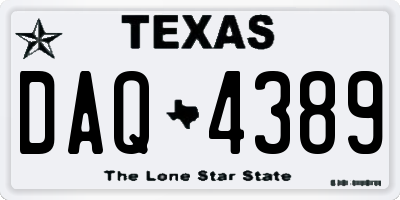 TX license plate DAQ4389