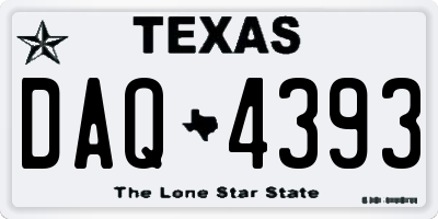 TX license plate DAQ4393