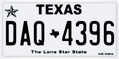 TX license plate DAQ4396