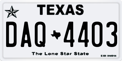 TX license plate DAQ4403