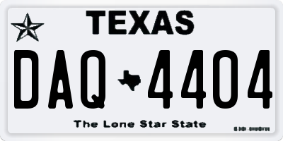 TX license plate DAQ4404