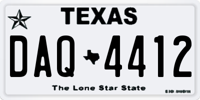 TX license plate DAQ4412
