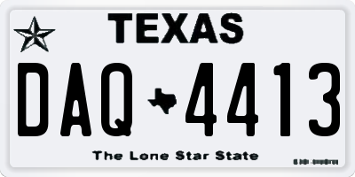 TX license plate DAQ4413