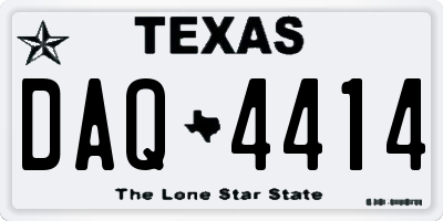 TX license plate DAQ4414