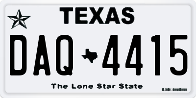 TX license plate DAQ4415