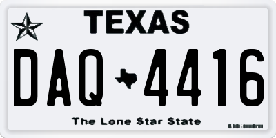 TX license plate DAQ4416