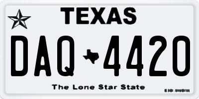 TX license plate DAQ4420