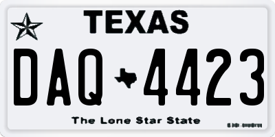 TX license plate DAQ4423