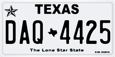 TX license plate DAQ4425