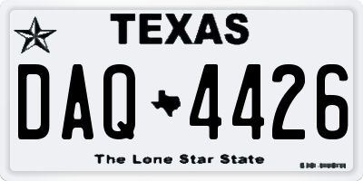 TX license plate DAQ4426