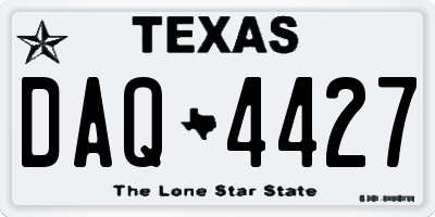 TX license plate DAQ4427