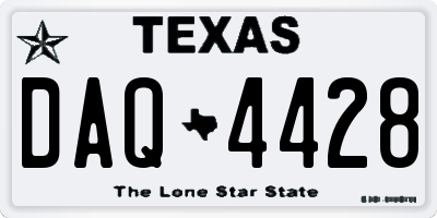 TX license plate DAQ4428