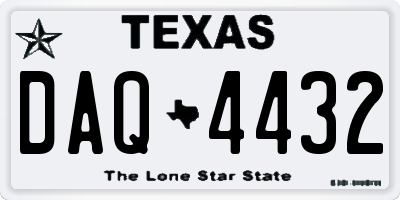 TX license plate DAQ4432