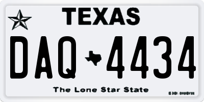 TX license plate DAQ4434