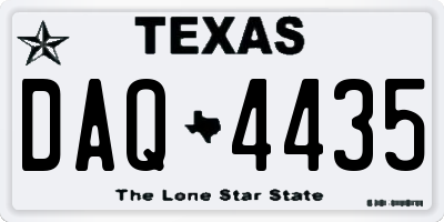 TX license plate DAQ4435