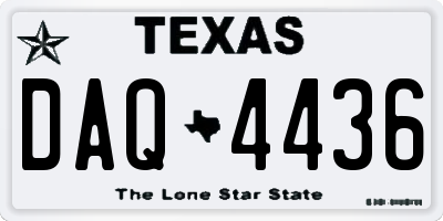 TX license plate DAQ4436
