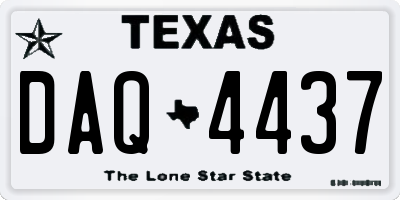 TX license plate DAQ4437