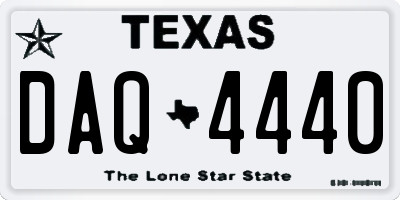 TX license plate DAQ4440