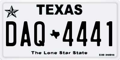 TX license plate DAQ4441