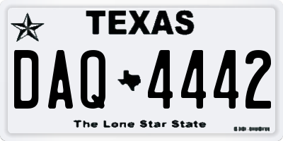 TX license plate DAQ4442
