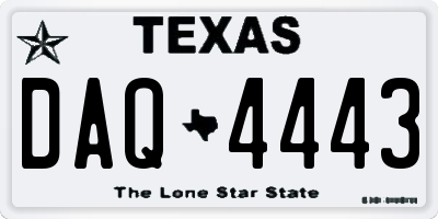 TX license plate DAQ4443