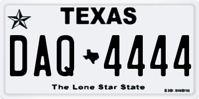 TX license plate DAQ4444