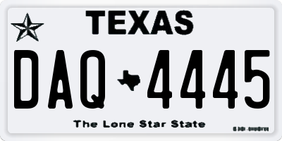 TX license plate DAQ4445