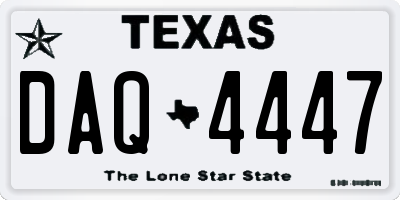 TX license plate DAQ4447