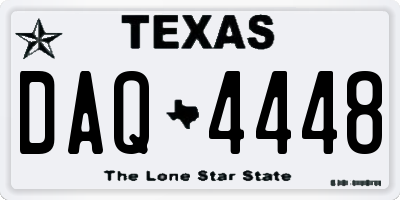 TX license plate DAQ4448